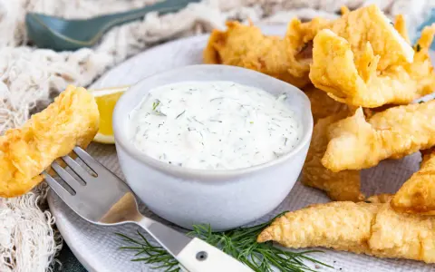 Knuspriges Fischgericht mit einer cremigen Remoulade, perfekt zum Dippen. Ein einfaches Remoulade Rezept für den perfekten Genuss.