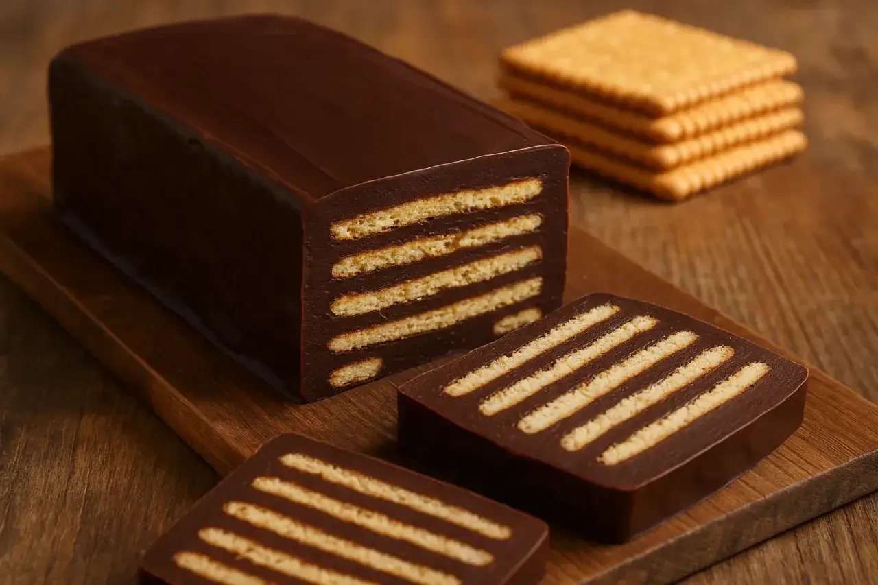 Kalter Hund Rezept Original DDR: Schokoladenkuchen mit Keksen, ein Klassiker aus der DDR.